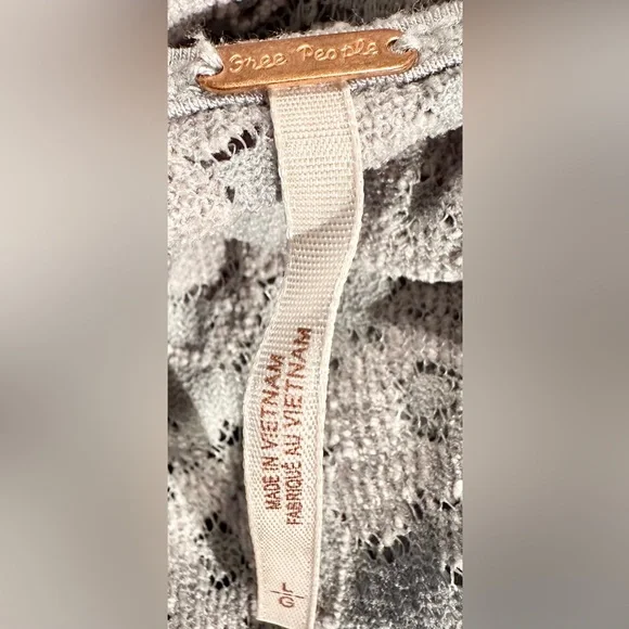 Free People Lace Peplum 3/4 Sleeve Top - Gray - Picture 6 of 9